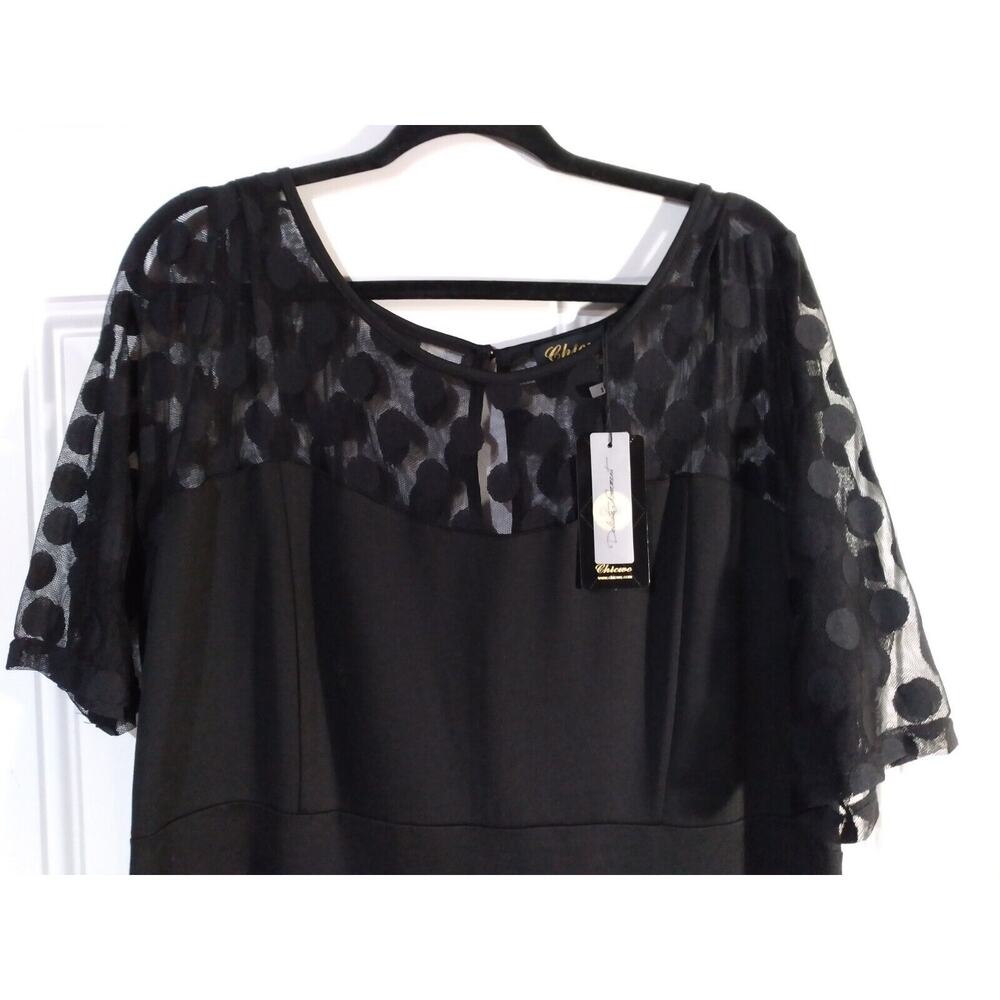 Chicwe Lace Dress Stretch Lined Plus Size 18 Black New